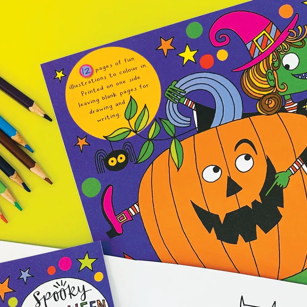 Children's Cute Halloween Colouring Book | Kids Halloween Activity Book | 12 Colouring Pages - REGN