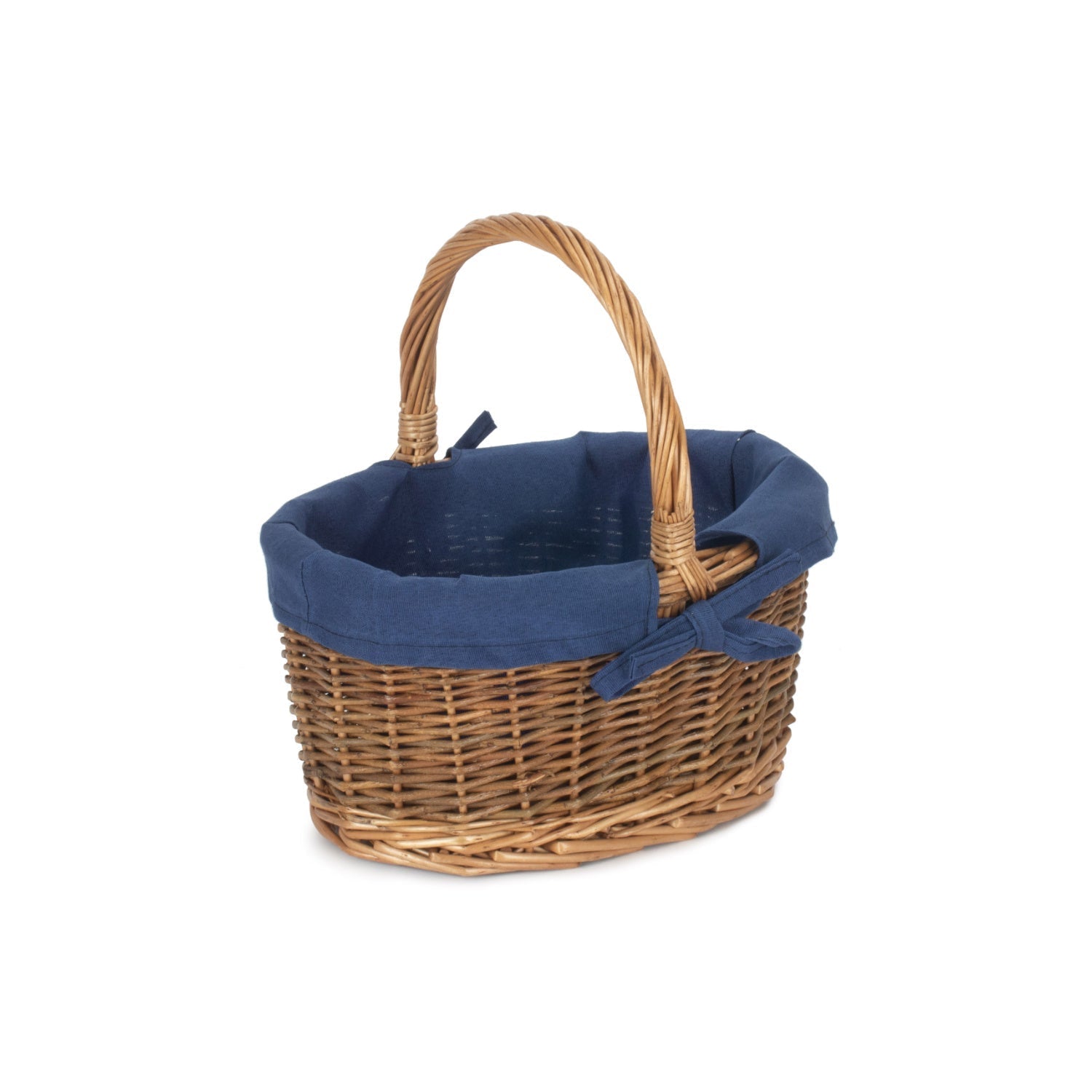 Child's Country Oval Shopper With Navy Blue Lining - REGN