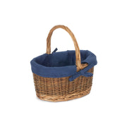 Child's Country Oval Shopper With Navy Blue Lining - REGN