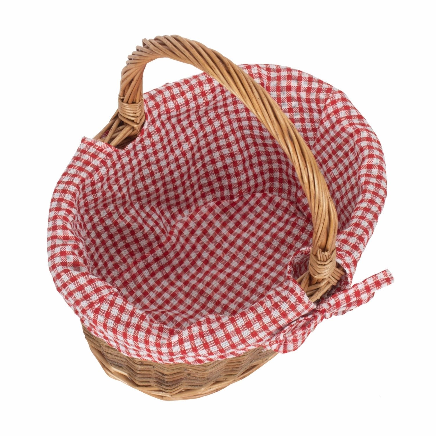 Child's Country Oval Shopper With Red & White Checked Lining - REGN