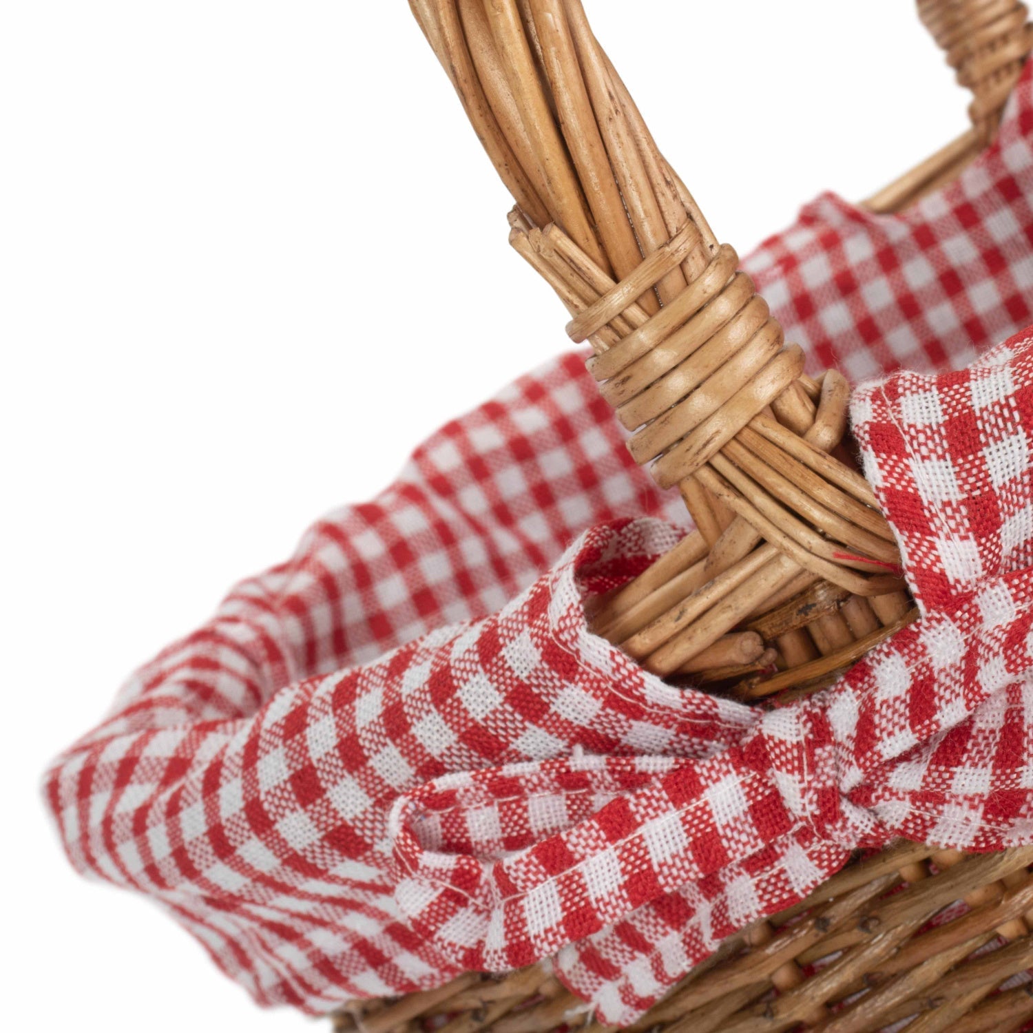 Child's Country Oval Shopper With Red & White Checked Lining - REGN