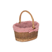 Child's Country Oval Shopper With Red & White Checked Lining - REGN