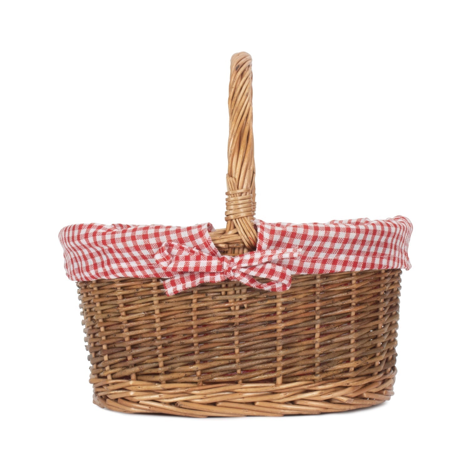 Child's Country Oval Shopper With Red & White Checked Lining - REGN