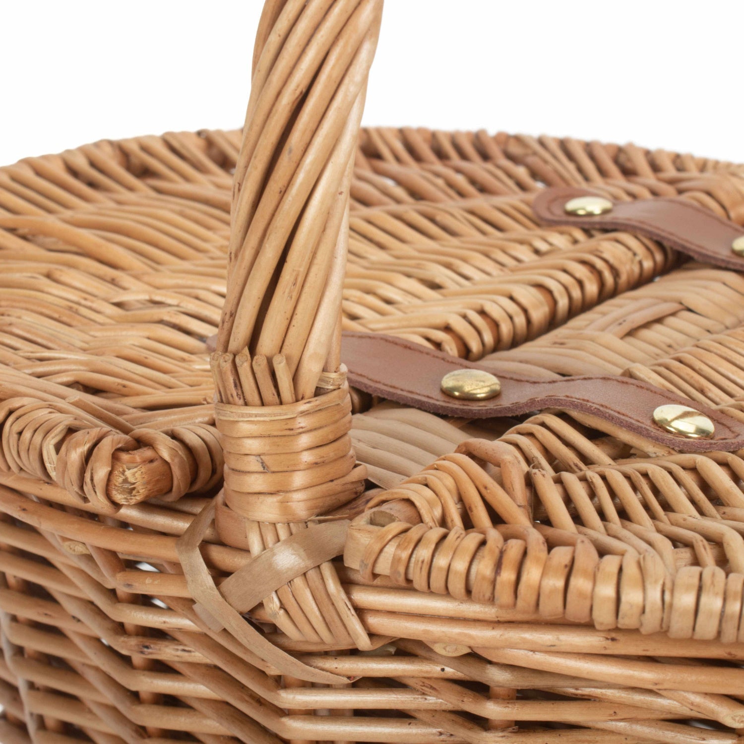 Child's Light Steamed Finish Willow Oval Picnic Basket - REGN