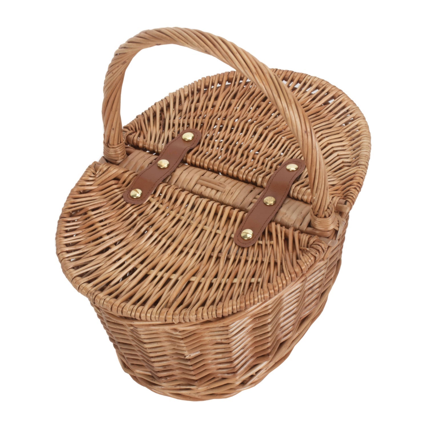 Child's Light Steamed Finish Willow Oval Picnic Basket - REGN