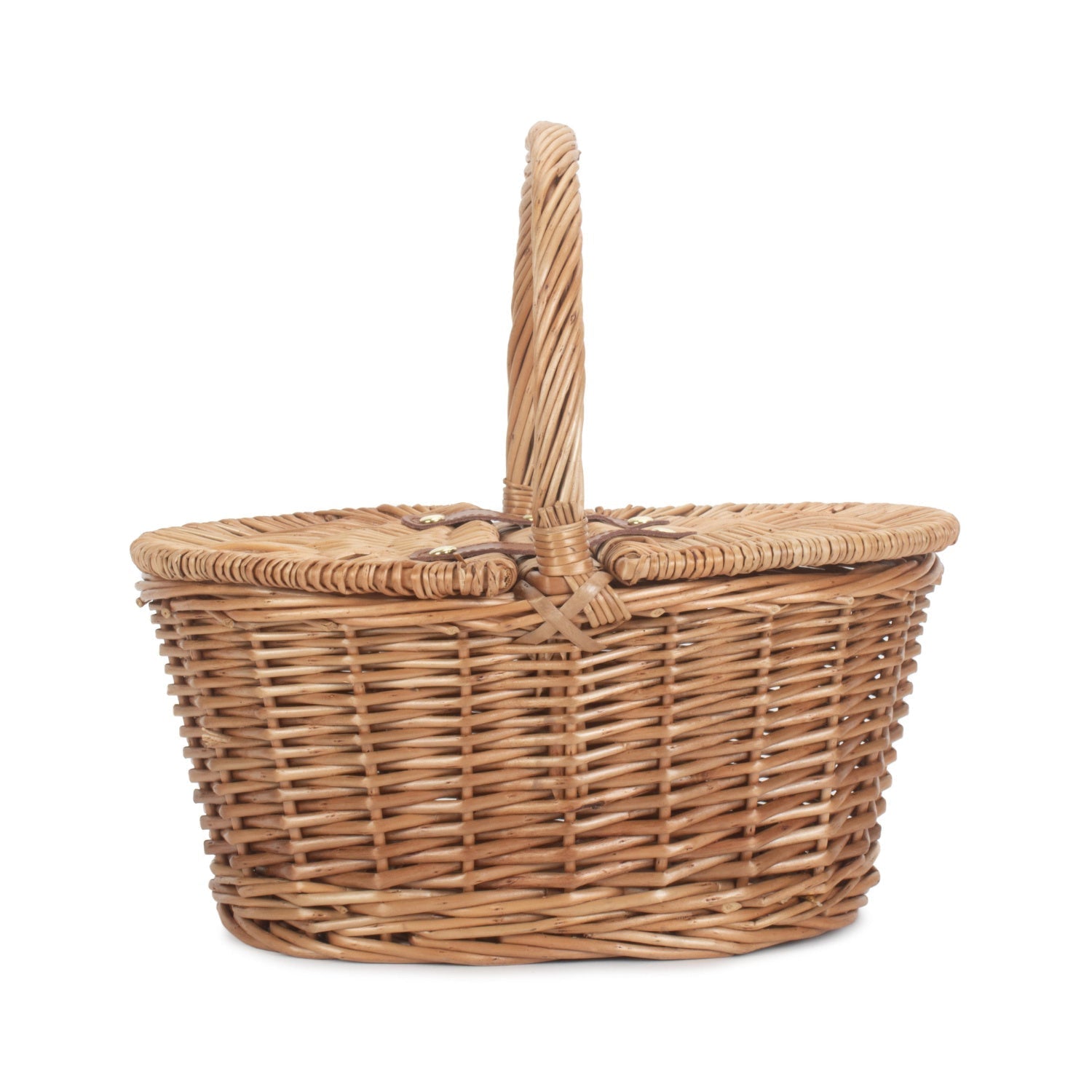 Child's Light Steamed Finish Willow Oval Picnic Basket - REGN