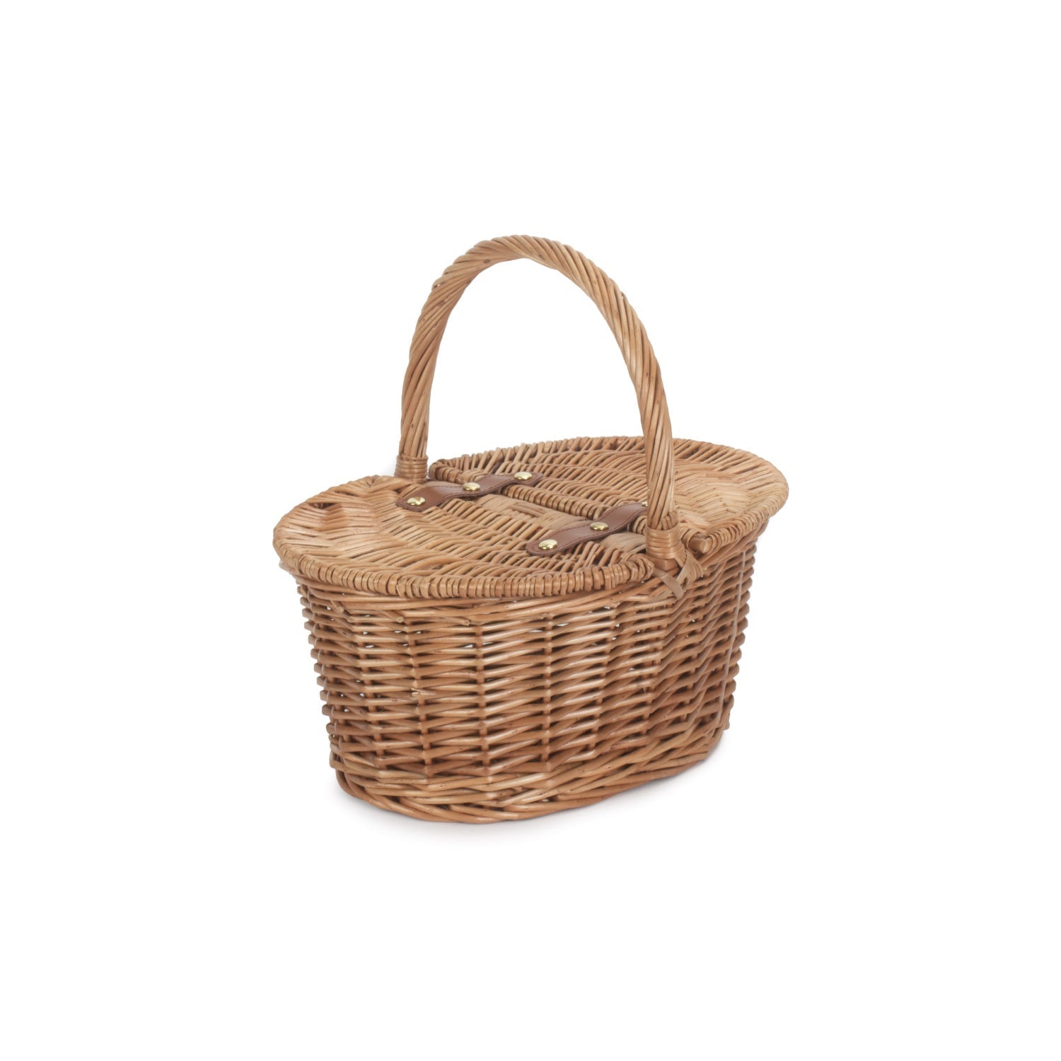 Child's Light Steamed Finish Willow Oval Picnic Basket - REGN