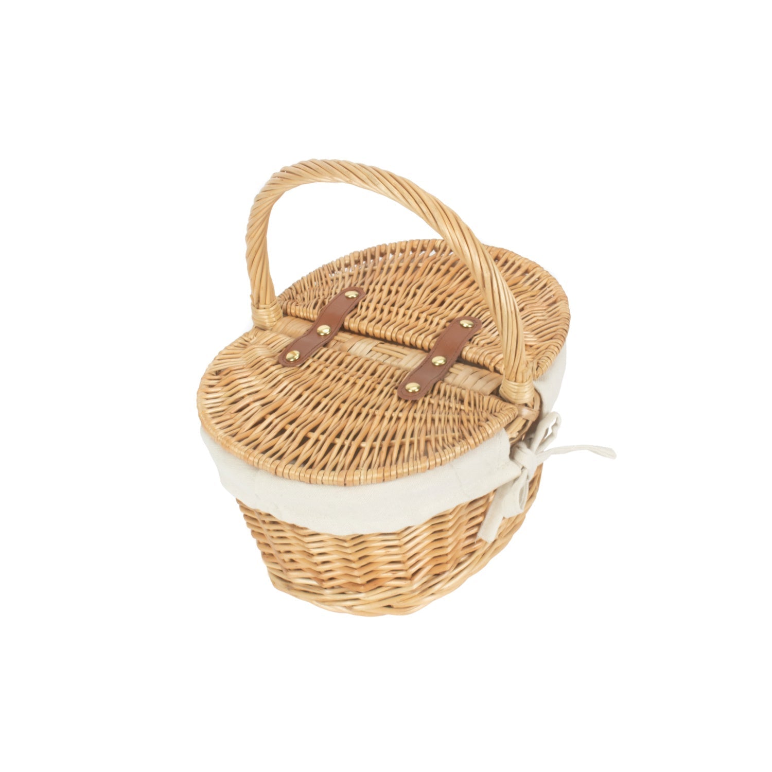 Child's Oval Willow Lidded Hamper with White Lining - REGN