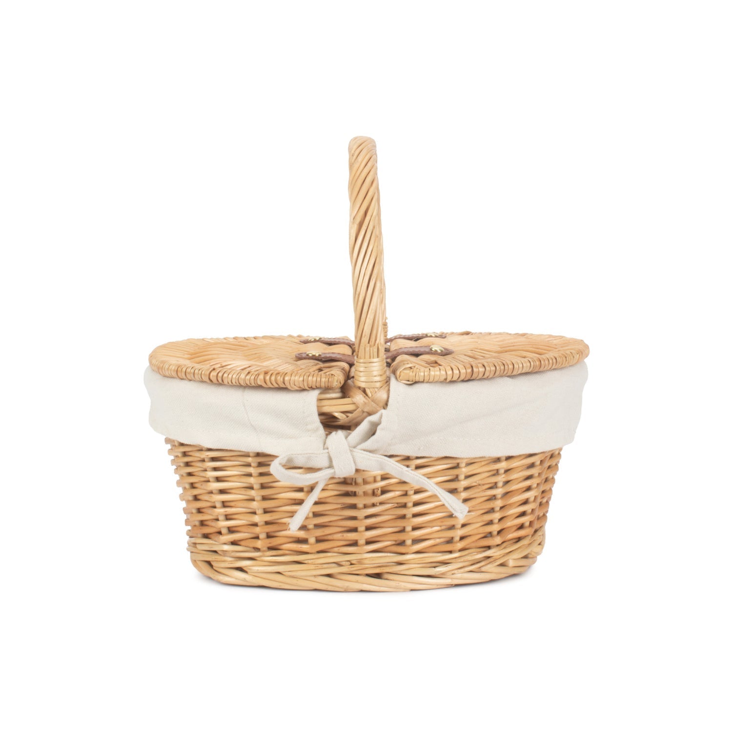 Child's Oval Willow Lidded Hamper with White Lining - REGN