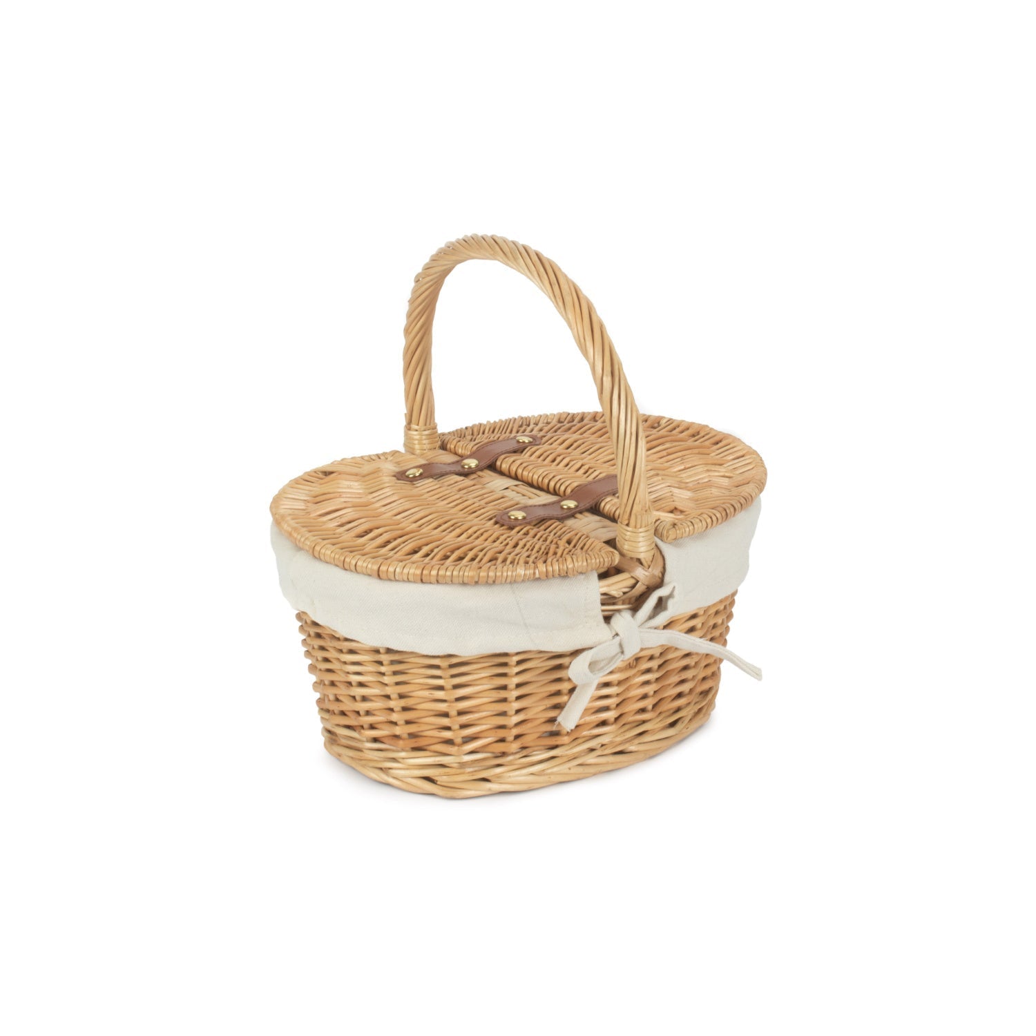 Child's Oval Willow Lidded Hamper with White Lining - REGN