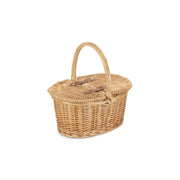 Child's Oval Willow Lidded Picnic Hamper Basket - REGN