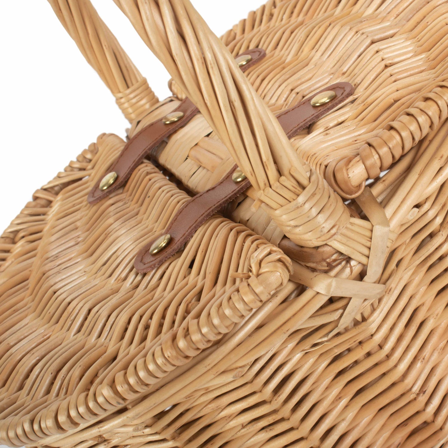Child's Oval Willow Lidded Picnic Hamper Basket - REGN