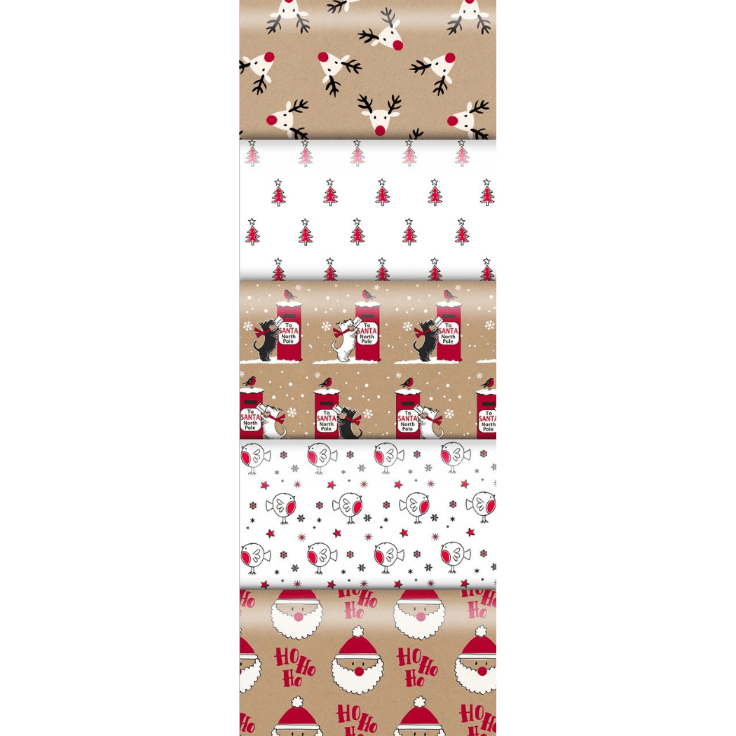 Christmas Ho Ho Wrapping Paper – Eco-Friendly Recyclable Kraft - Single Sheet - REGN