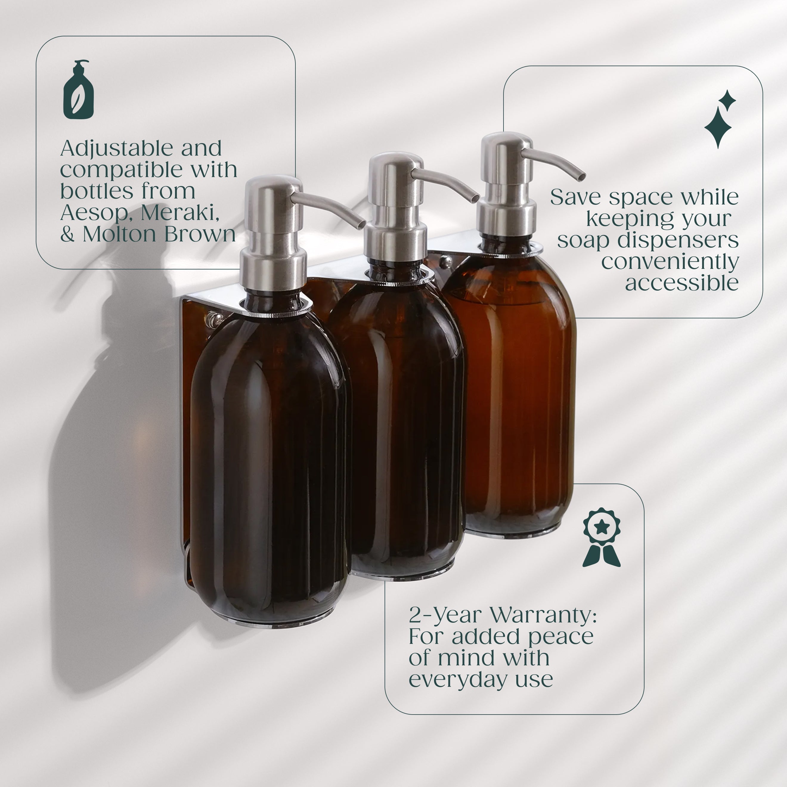 Chrome Triple Bottle Holder - REGN