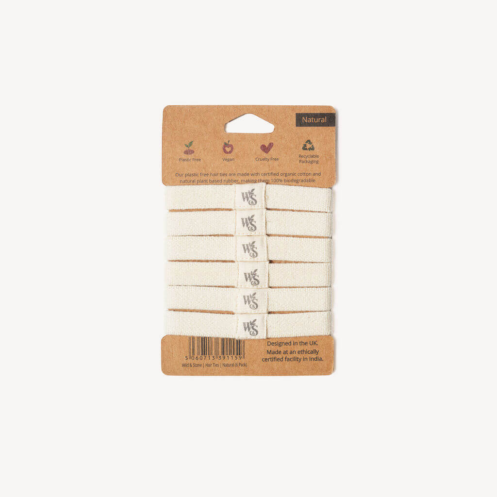 6 Pack Plastic Free Hair Ties – Blonde