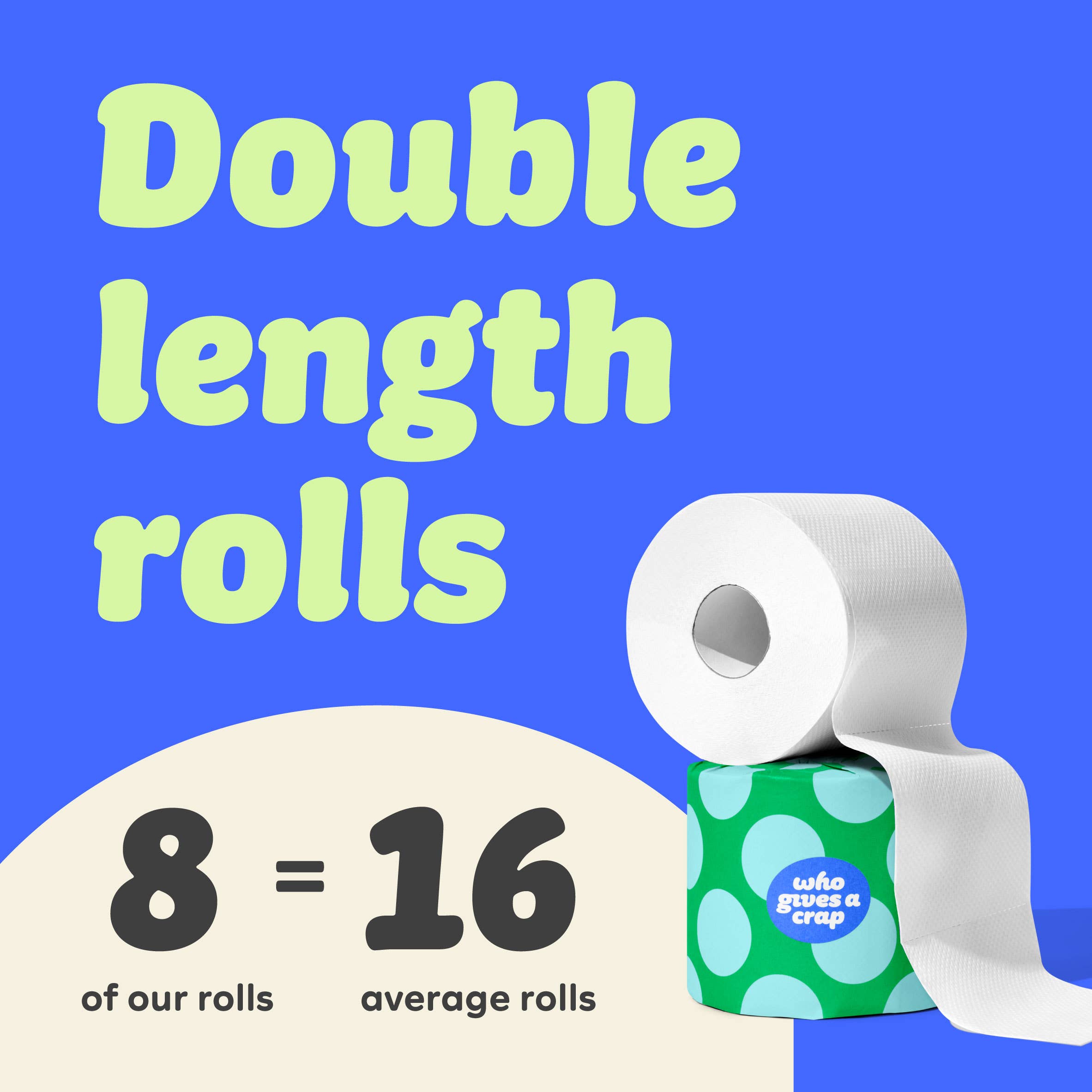Classic Recycled Toilet Roll | Double Length 8 Pack - REGN