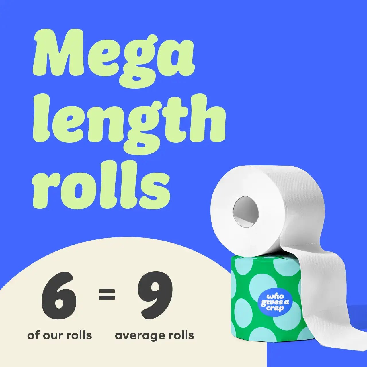 Classic Soft Toilet Tissue – 6 Mega Rolls Made from 100% Recycled Paper - REGN