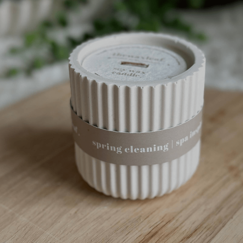 Clean Spa Scented Soy Wax Refillable Eco Candle – Stone | Up to 32 Hours - REGN