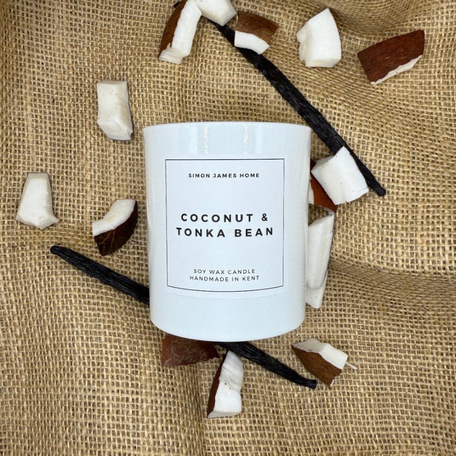 Coconut & Tonka Bean Candle - Luxury Soy Wax - Handmade Coconut Candle - REGN