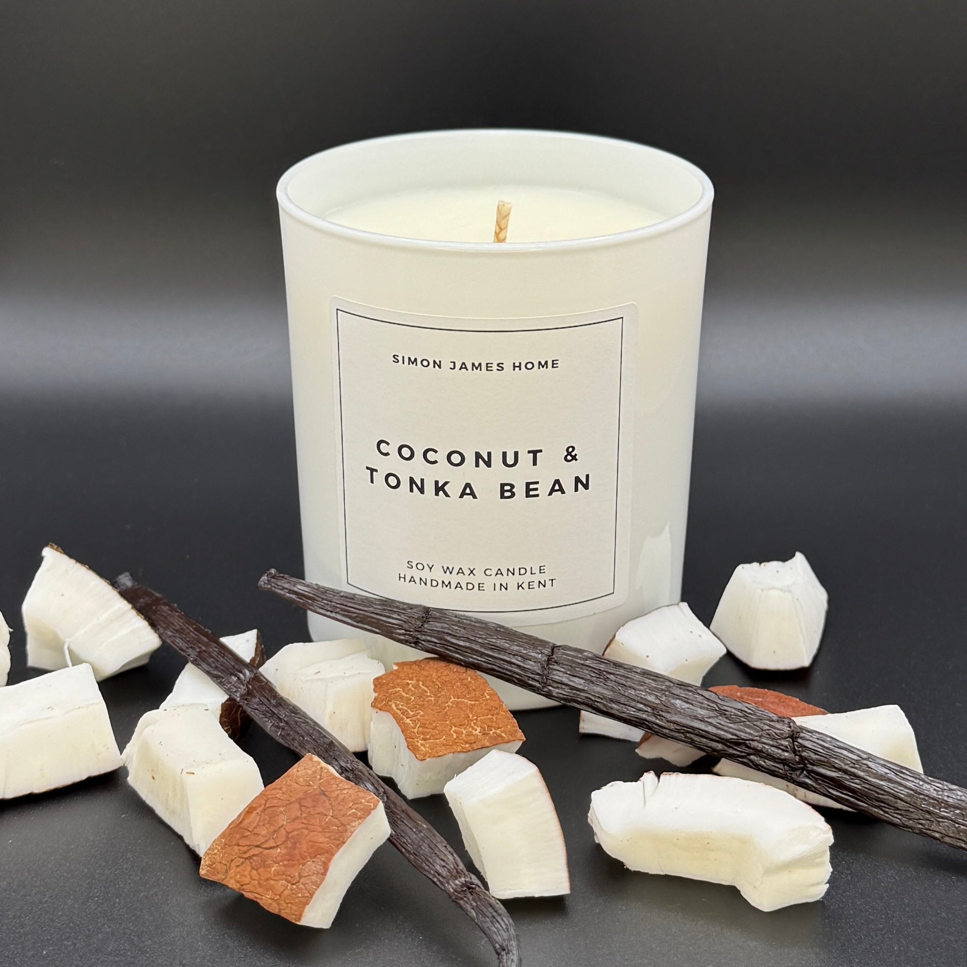Coconut & Tonka Bean Candle - Luxury Soy Wax - Handmade Coconut Candle - REGN