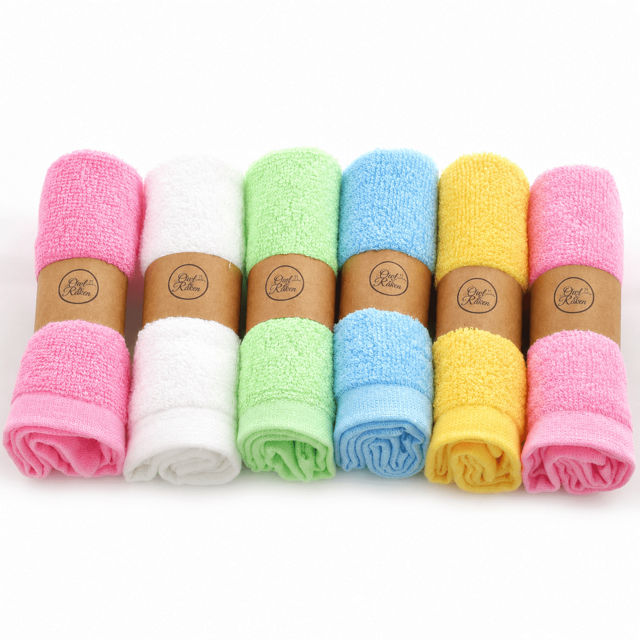 Colourful Organic Bamboo Face Cloths | Luxury Eco Face Cloths | 6 Pack - REGN