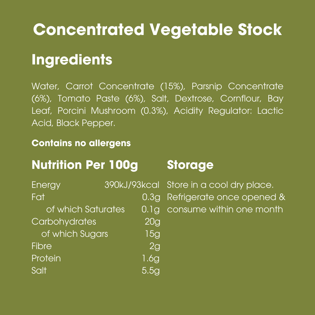 Concentrated Vegetable Stock 200g – Low FODMAP, Gluten Free & Vegan - REGN