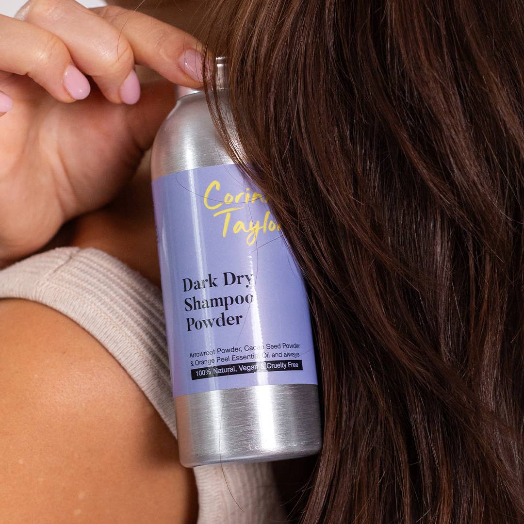 Corinne Taylor Dark Dry Shampoo Powder 85g | 100% Natural Talc-Free Dry Shampoo for Brunettes & Dark Hair - REGN