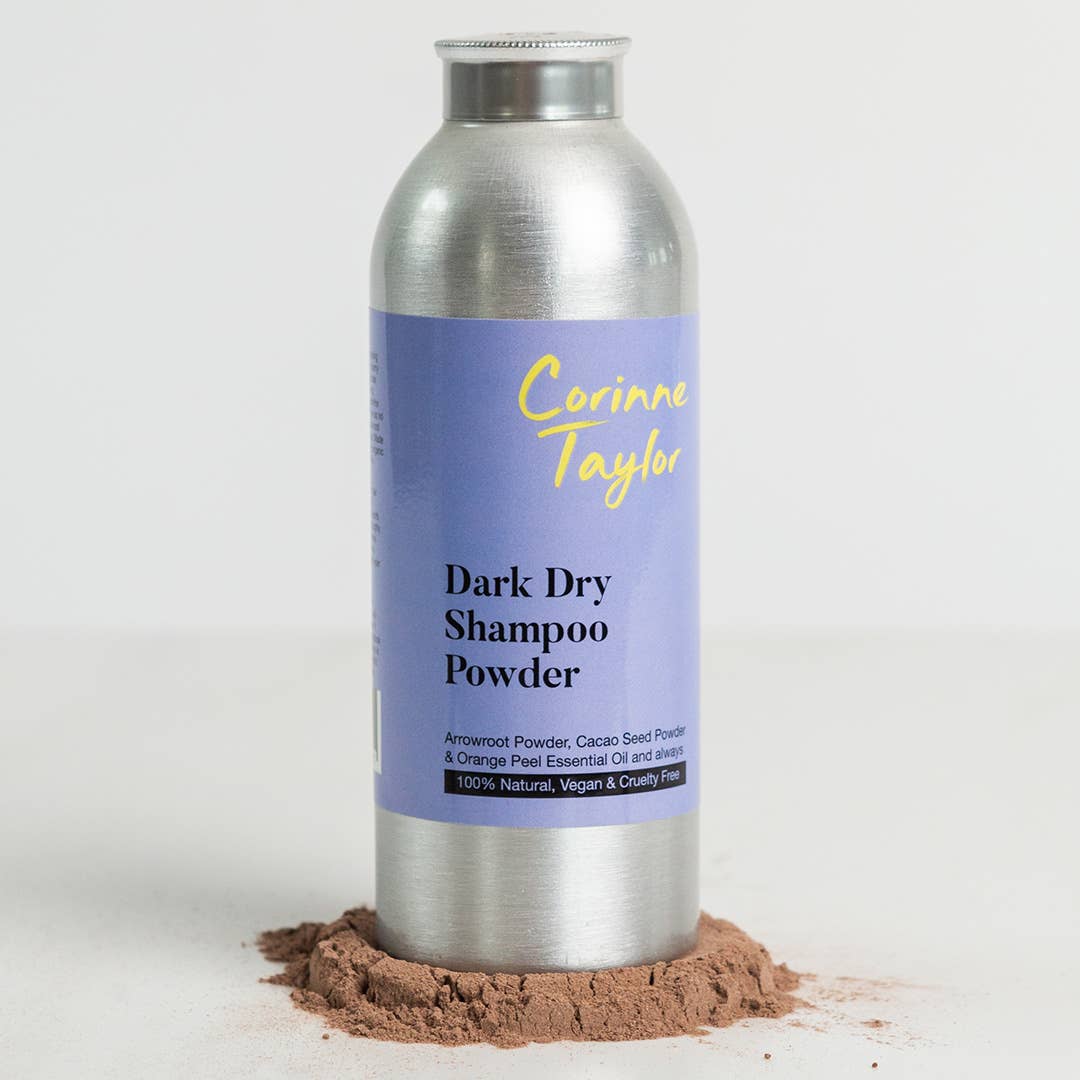 Corinne Taylor Dark Dry Shampoo Powder 85g | 100% Natural Talc-Free Dry Shampoo for Brunettes & Dark Hair - REGN