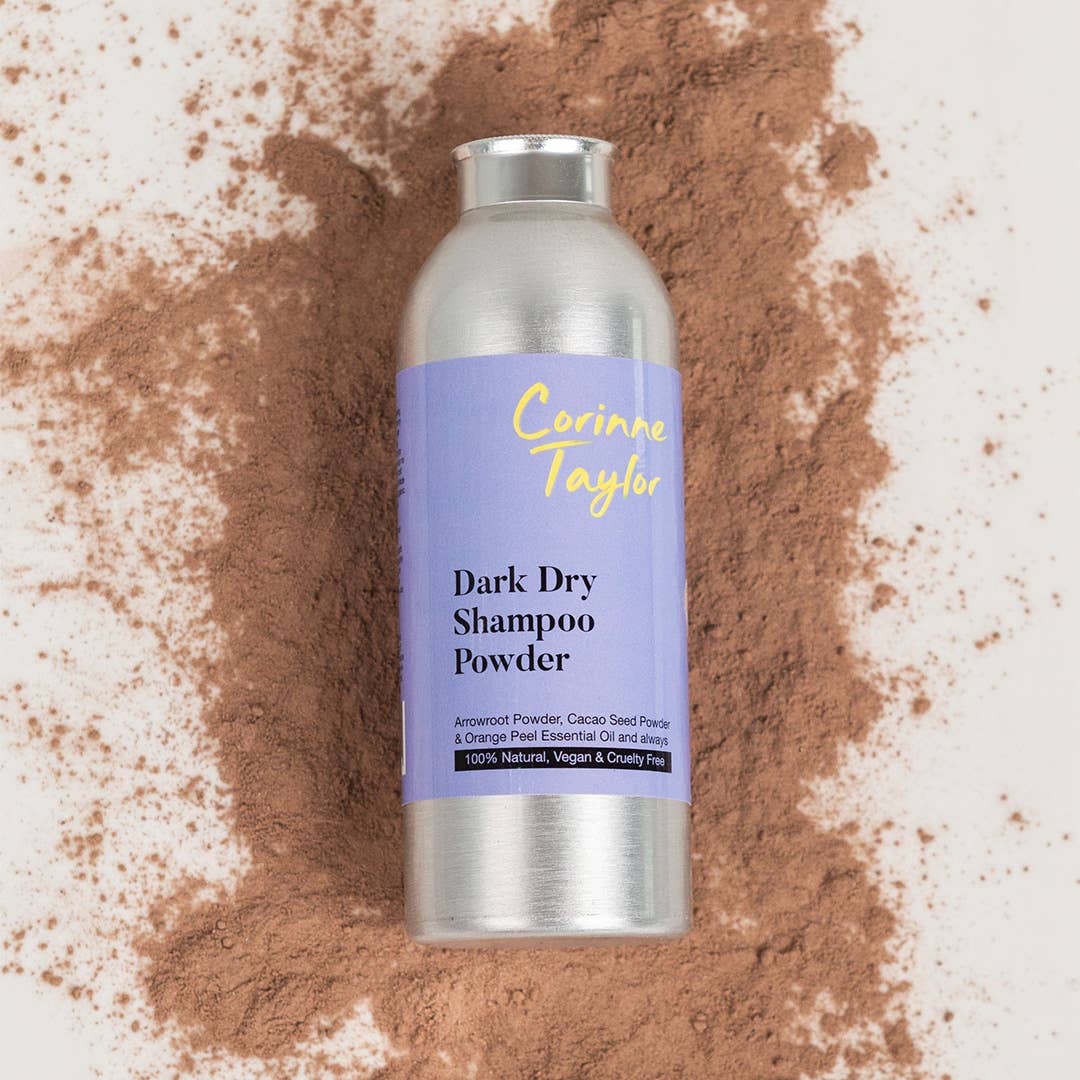 Corinne Taylor Dark Dry Shampoo Powder 85g | 100% Natural Talc-Free Dry Shampoo for Brunettes & Dark Hair - REGN