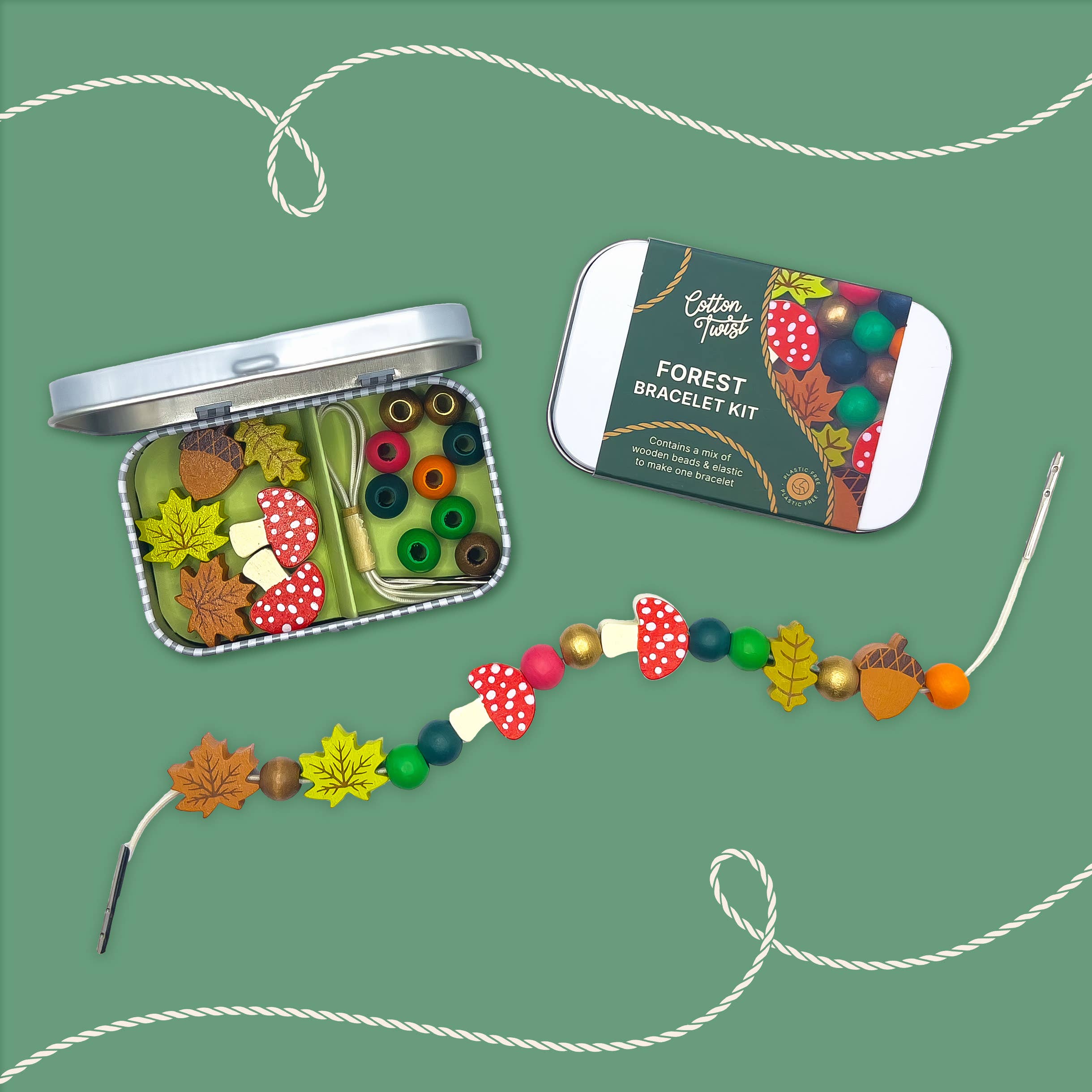 Create Your Own Forest Bracelet Craft Gift Kit in Reusable Tin - REGN