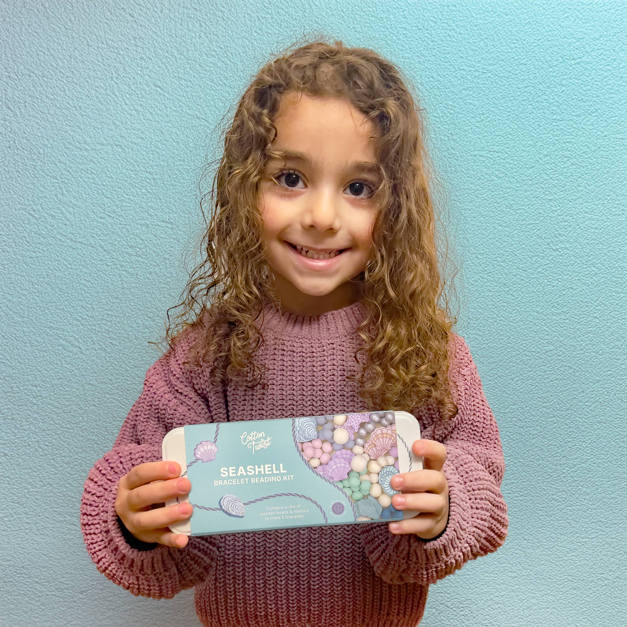 Create Your Own Seashell Bracelet Bead Craft Kit in Reusable Tin - REGN