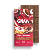 GNAW Cherry Bakewell Milk Chocolate Bar 80g | Cherry & Almond | 40% Colombian Cocoa