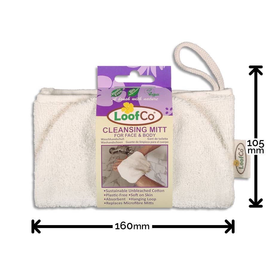 LoofCo Cleansing Mitt – Egyptian Cotton Face & Body Wash Glove