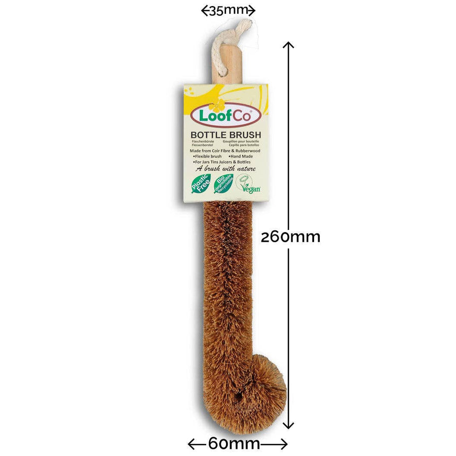 LoofCo Bottle Brush – Coconut Coir Fibre with Rubberwood Handle