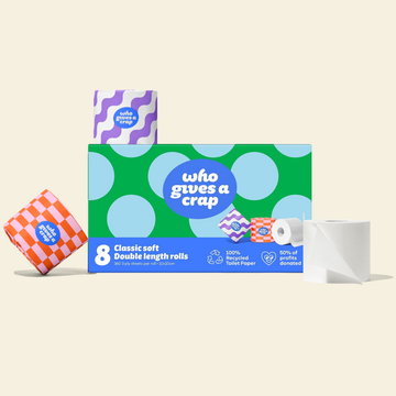Classic Recycled Toilet Roll | Double Length 8 Pack