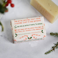 100% Natural Vegan Christmas Soap Bar – Peppermint Candy Cane