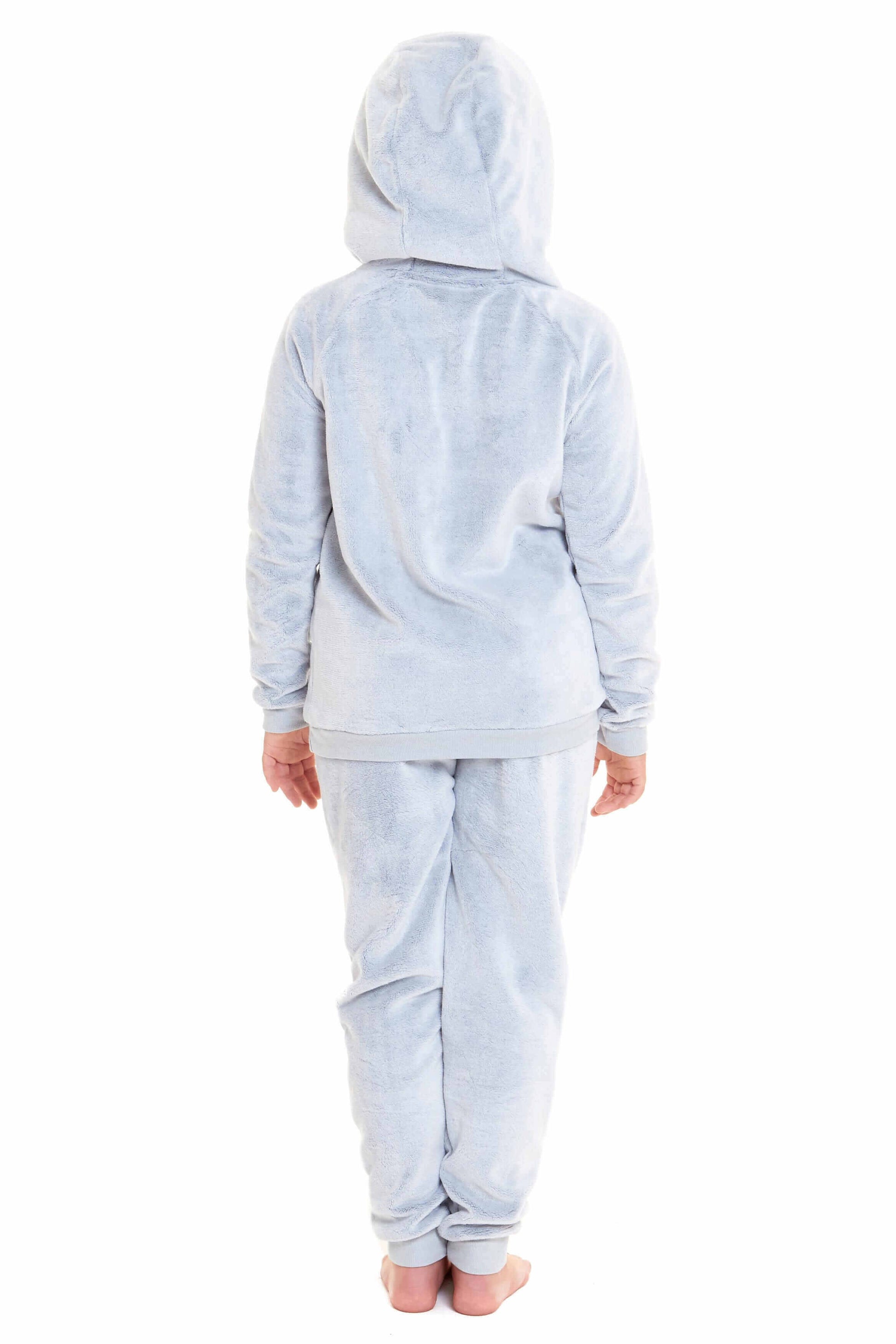 Daisy Dreamer Cuddly Raccoon Fleece Hooded Pyjama Set For Women And Girls Sherpa Lined - REGN