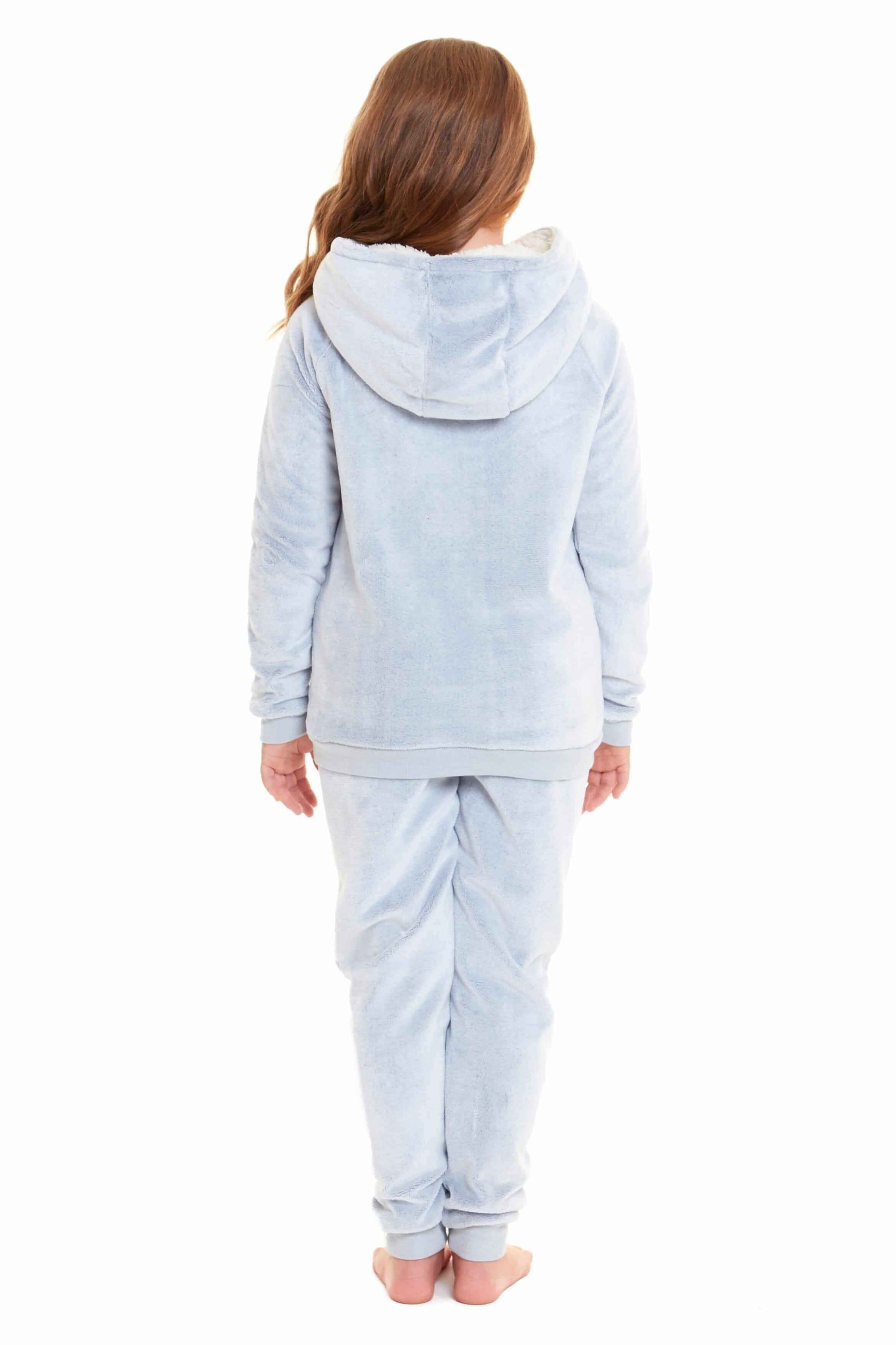 Daisy Dreamer Cuddly Raccoon Fleece Hooded Pyjama Set For Women And Girls Sherpa Lined - REGN