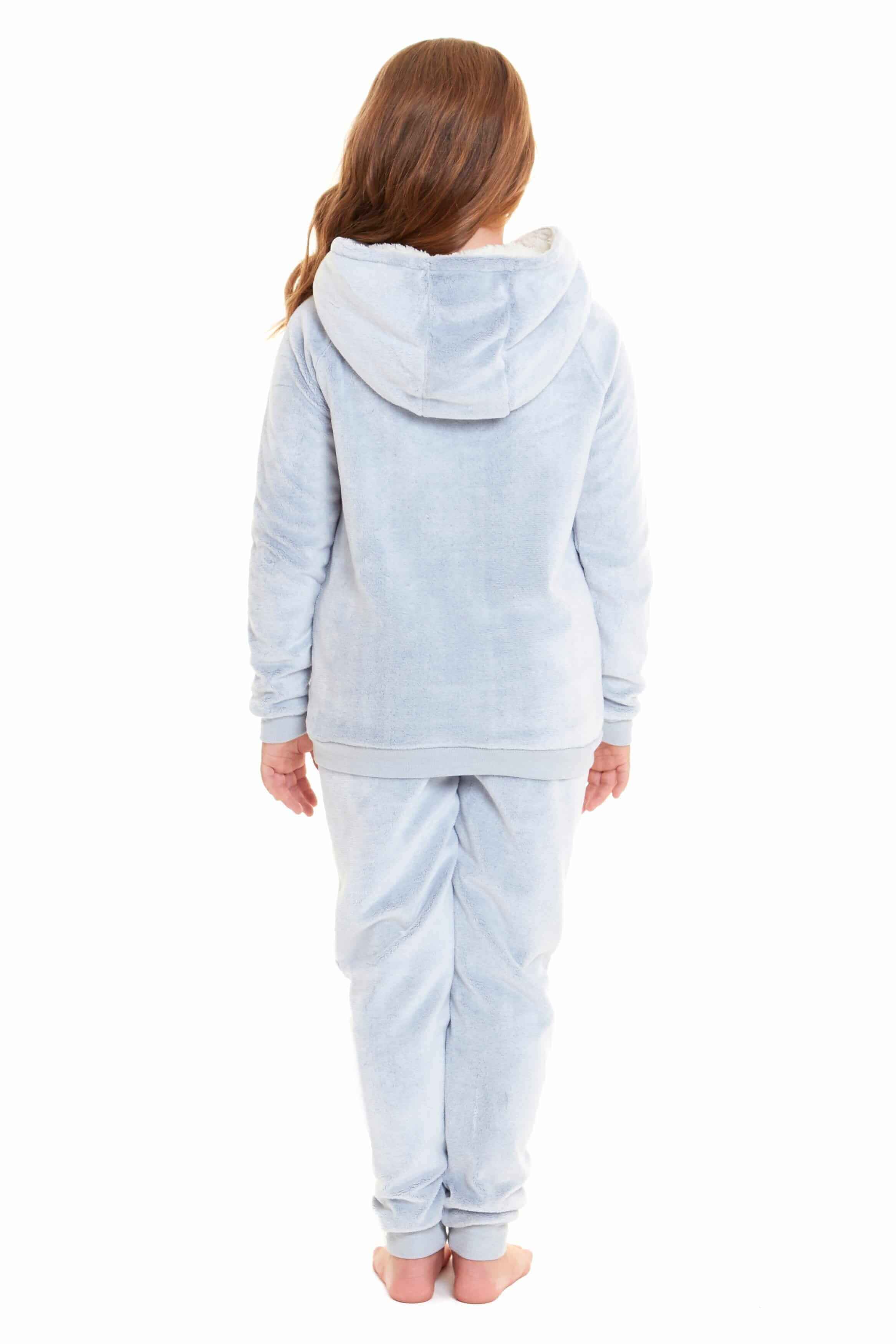 Daisy Dreamer Cuddly Raccoon Fleece Hooded Pyjama Set For Women And Girls Sherpa Lined - REGN