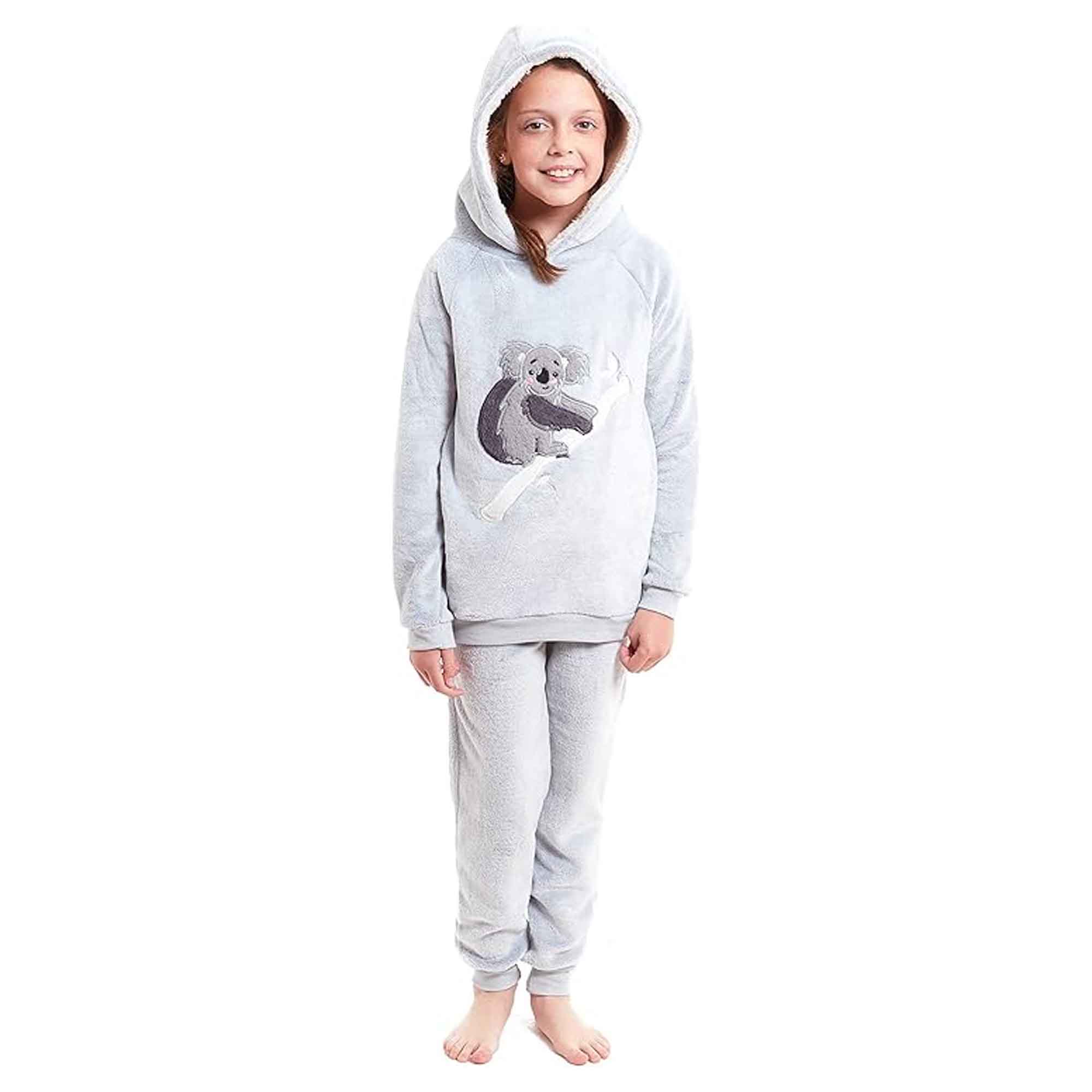 Daisy Dreamer Koala Bear Fleece Hooded Pyjama Set For Kids And Adults Cosy Winter - REGN