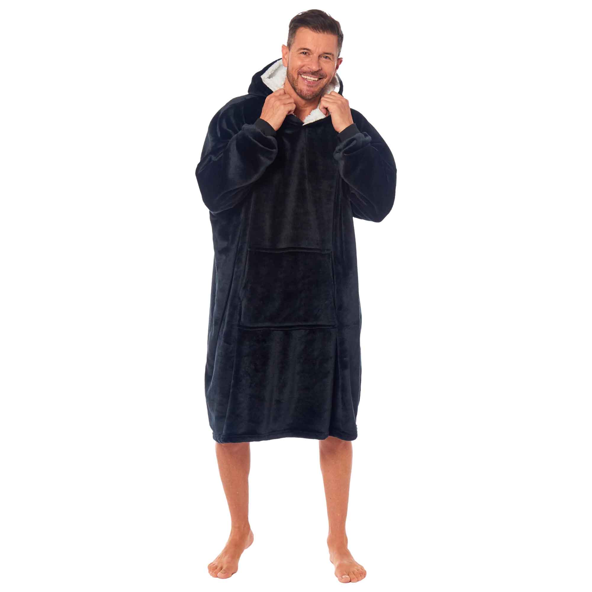 Daisy Dreamer Oversized Mens Hooded Blanket Sweatshirt With Sherpa Lining Cotton Rich Super Soft Everyday - REGN