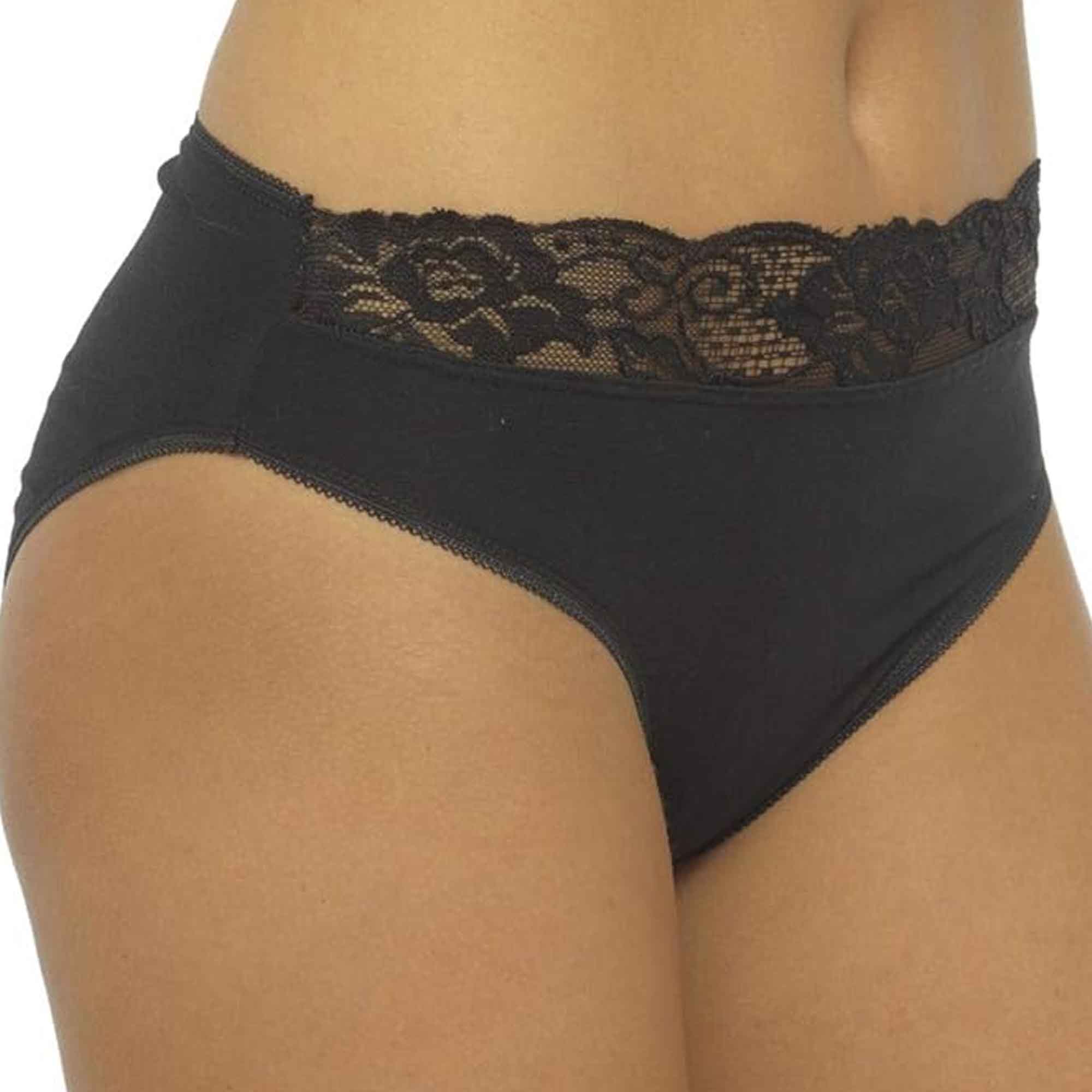 Daisy Dreamer Pack Of 10 Cotton Rich Lace Brief Knickers For Women With Stretch Waistband - REGN