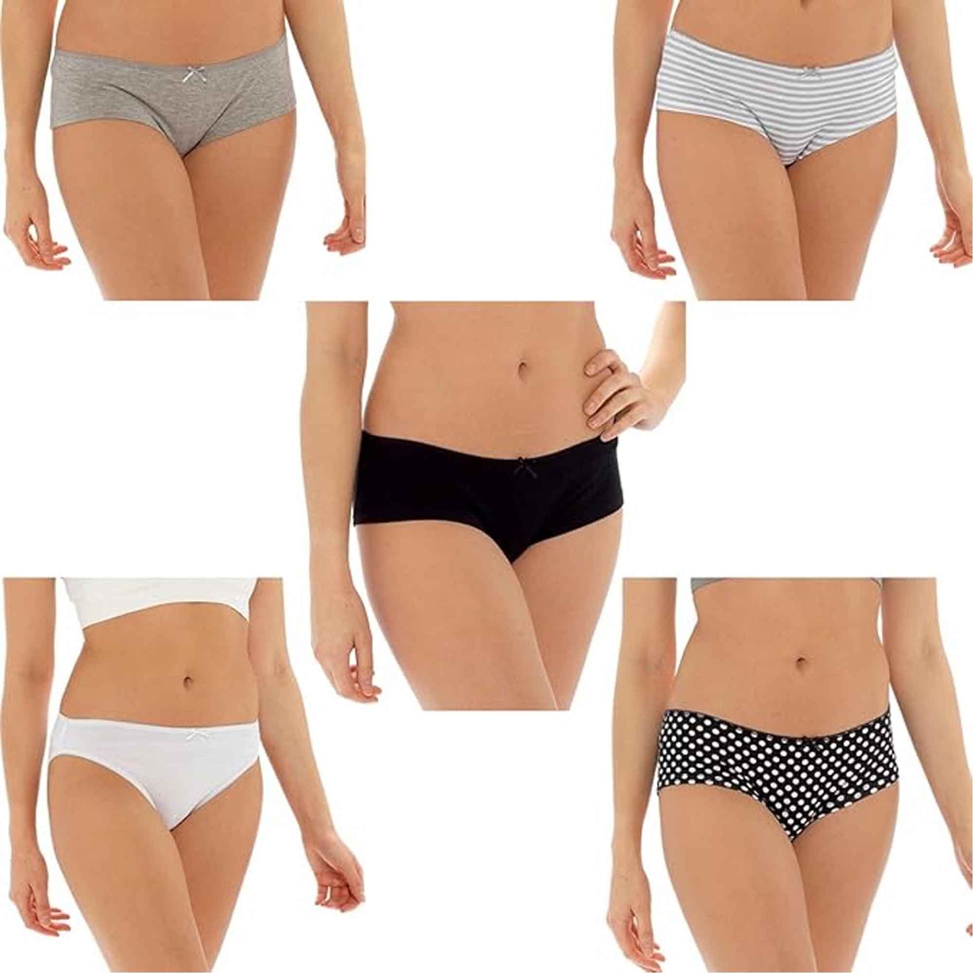 Daisy Dreamer Pack Of 10 Womens Cotton Briefs Underwear Shorts With Stretch Waistband - REGN