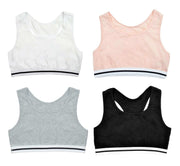 Daisy Dreamer Pack Of 4 Girls Racer Back Seamless Sports Bralettes Crop Top Training Bras - REGN