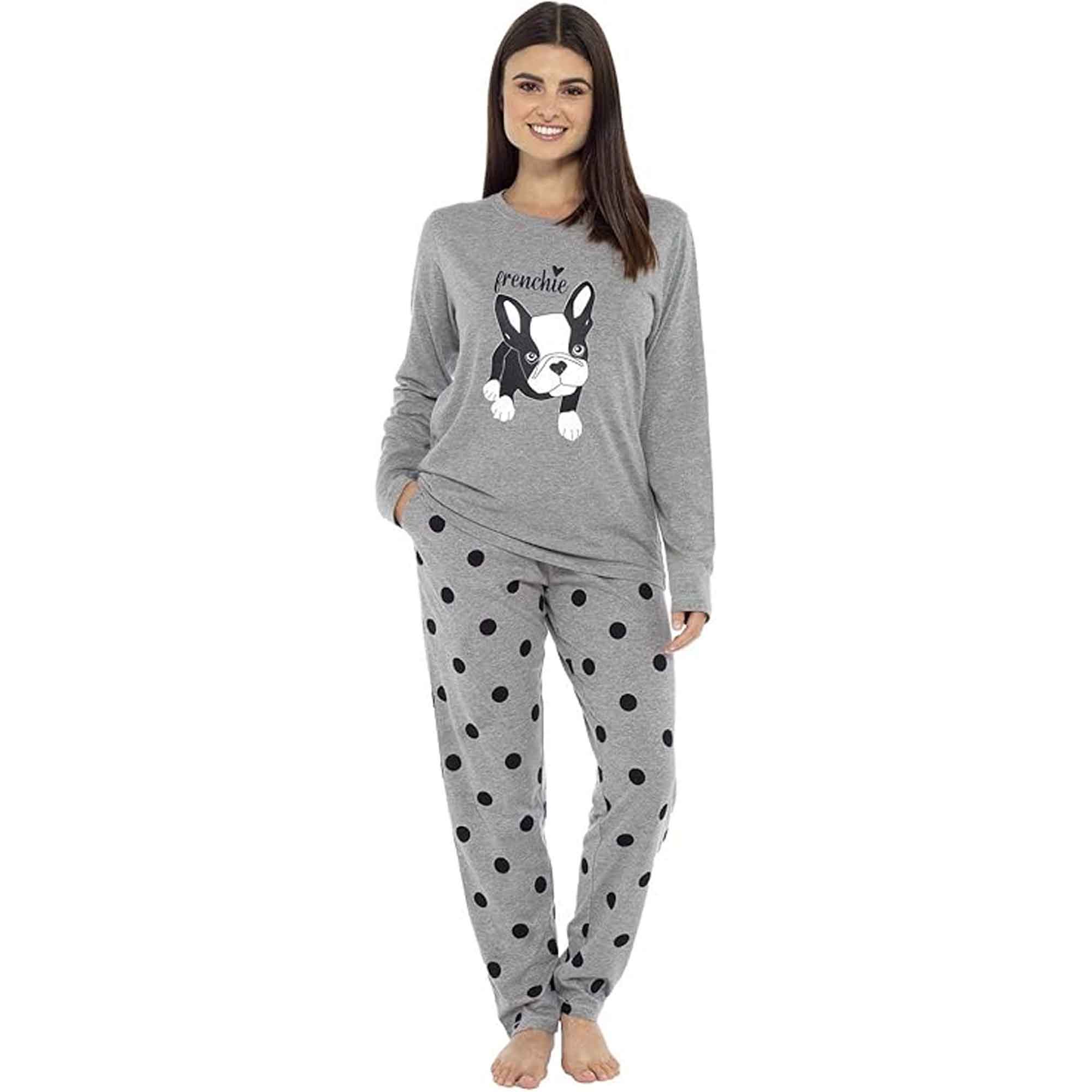 Daisy Dreamer Women's Cotton Pyjama Set With Elasticated Patterned Bottoms Super Soft Cosy Sleepwear - REGN