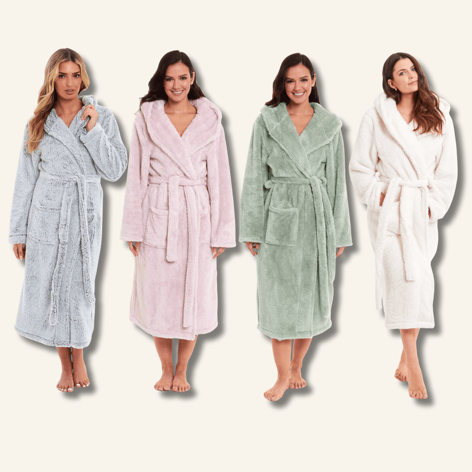 Daisy Dreamer Women's Fleece Hooded Robe Snuggle Touch Velvet-Soft Loungewear UK Sizes - REGN