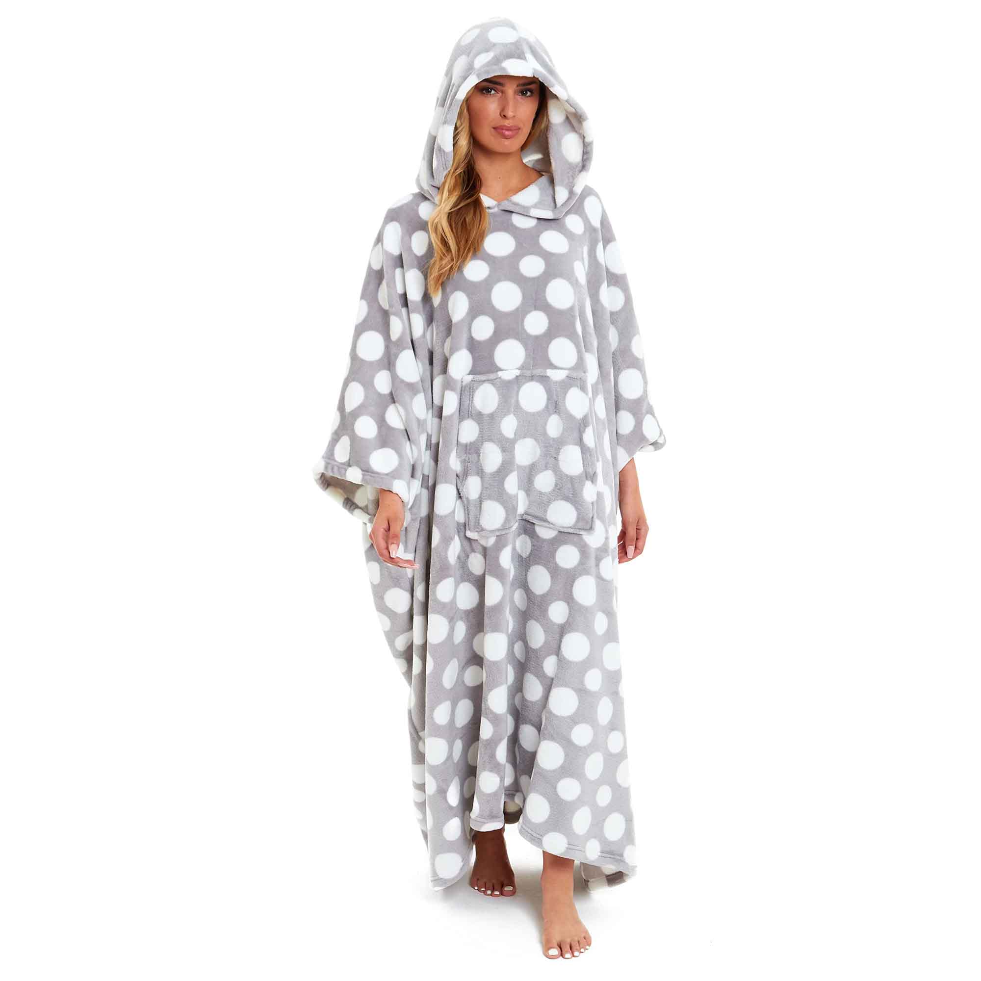 Daisy Dreamer Women's Oversized Hooded Poncho Blanket Super Soft Stars And Polka Dot - REGN