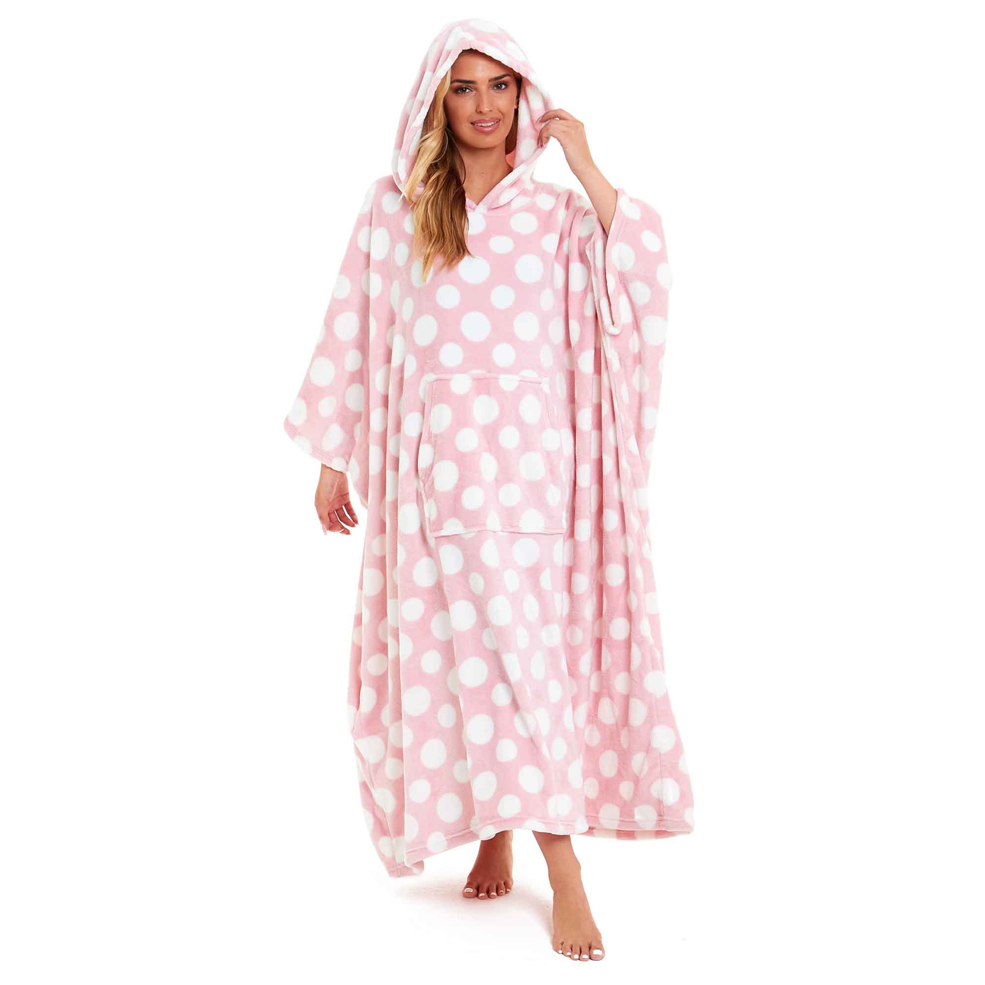 Daisy Dreamer Women's Oversized Hooded Poncho Blanket Super Soft Stars And Polka Dot - REGN