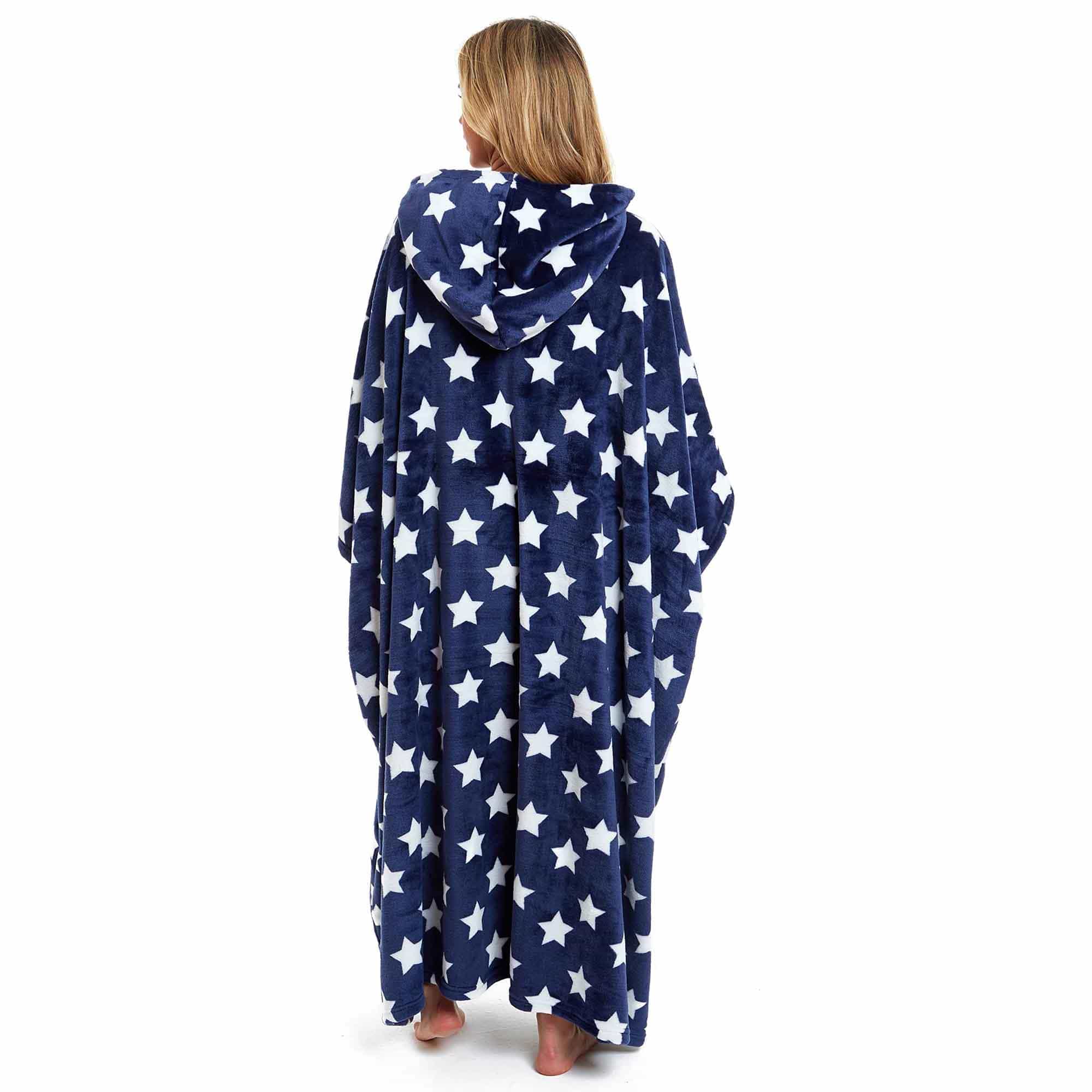 Daisy Dreamer Women's Oversized Hooded Poncho Blanket Super Soft Stars And Polka Dot - REGN