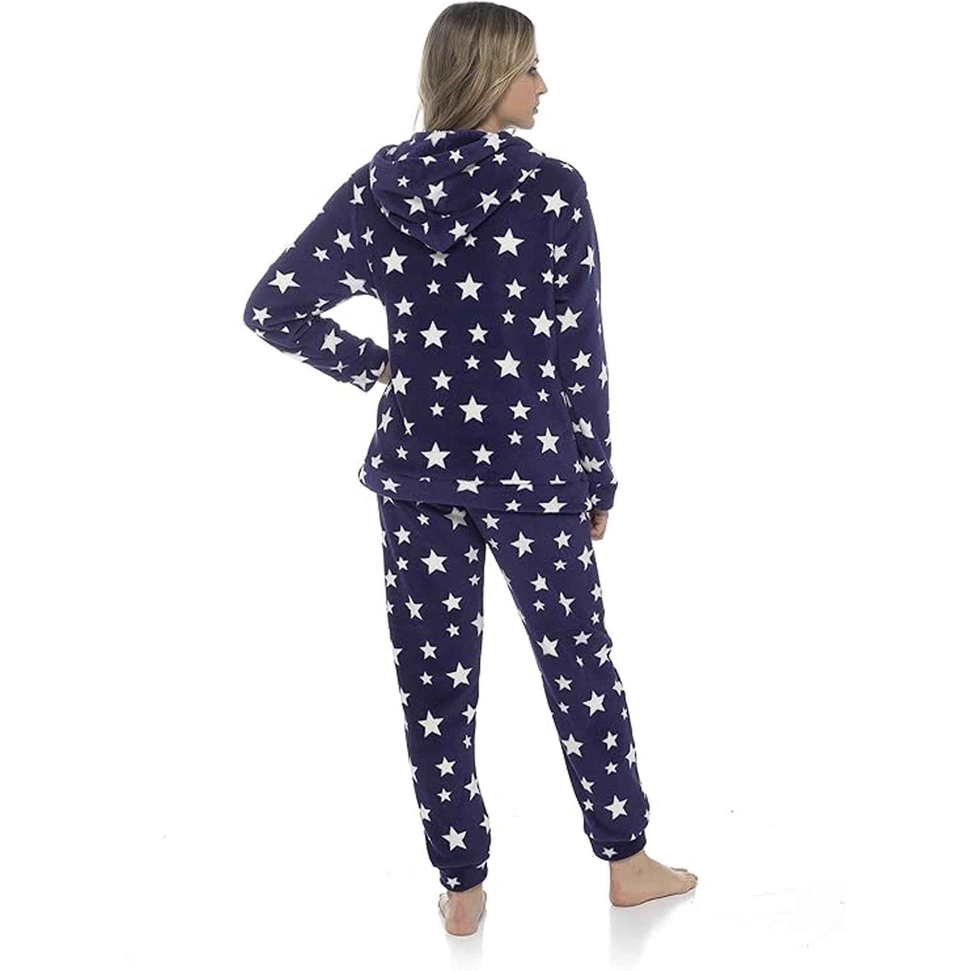 Daisy Dreamer Women's Plush Fleece Hooded Pyjama Set With Star Design Ultra-Soft - REGN
